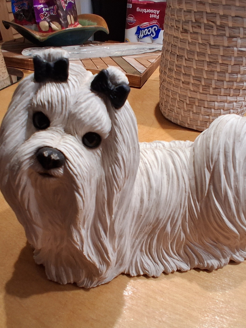 Vintage 1987 Maltese Dog Door Stop/ Figurine